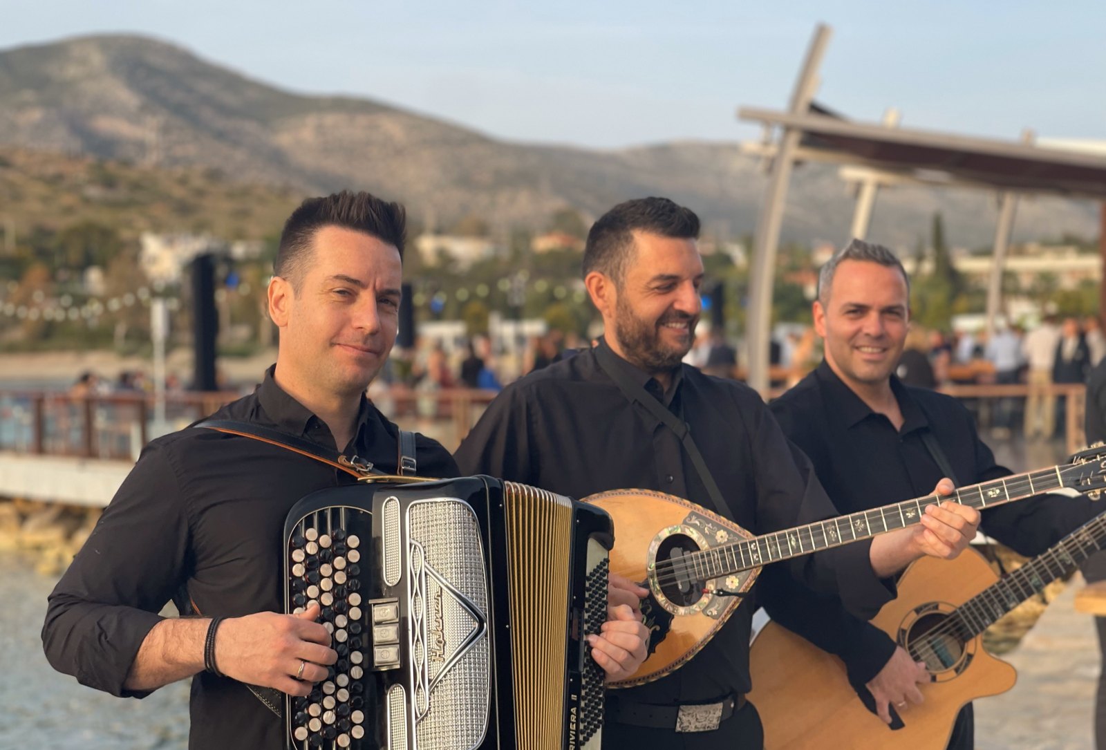 Strolling musicians with accordion and bouzouki