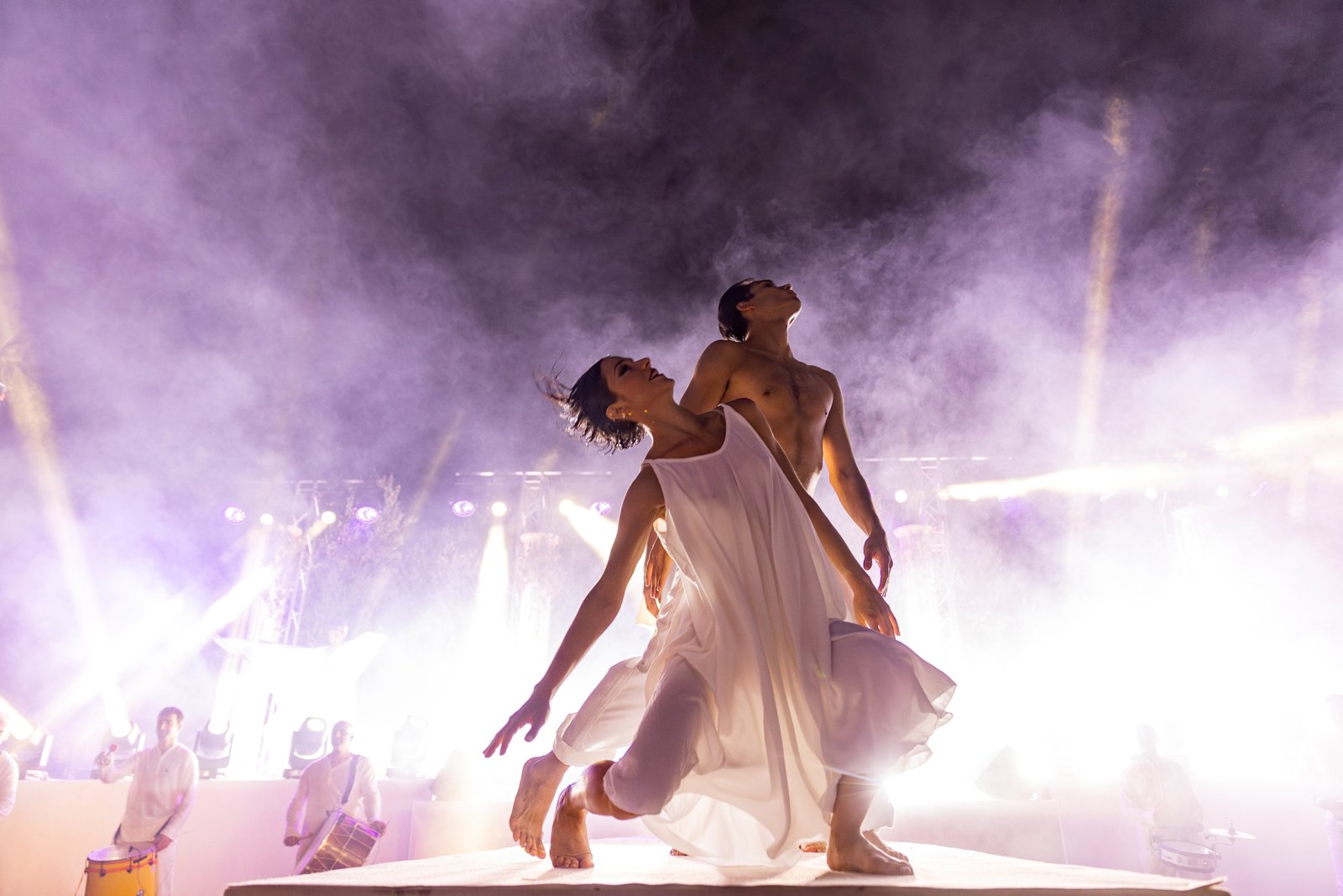 Contemporary dancers in a mythology-inspired performance